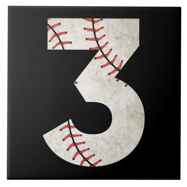 Azulejo 3 Cumpleaños de Béisbol (Frente)