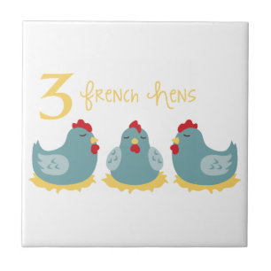 Azulejo 3 gallinas francesas