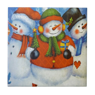 Azulejo 3 Hombres felices de nieve