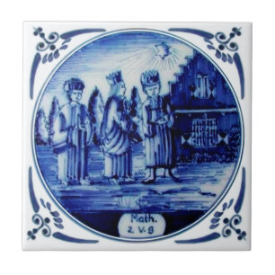 Azulejo 3 Reyes Siguientes Estrella (Mateo 2:9) Repro Delf