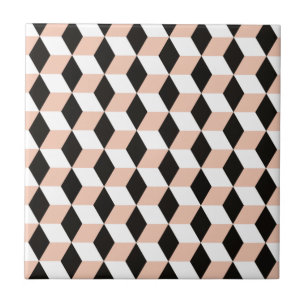 Azulejo 3D de Shell, negro y blanco cubica el modelo