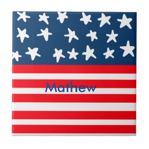 Azulejo 4 de julio Día de la Independencia añadir el nombr