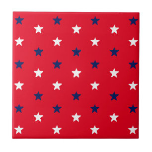 Azulejo 4 de julio estampado de estrellas patrióticas roja