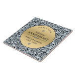 Azulejo 50° aniversario de los bodas de los diamantes de o<br><div class="desc">Imagen de brillantes diamantes blancos y oro,  50 aniversario del boda.</div>