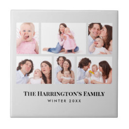 Azulejo 6 secciones Personalizado foto marcos grises Minim