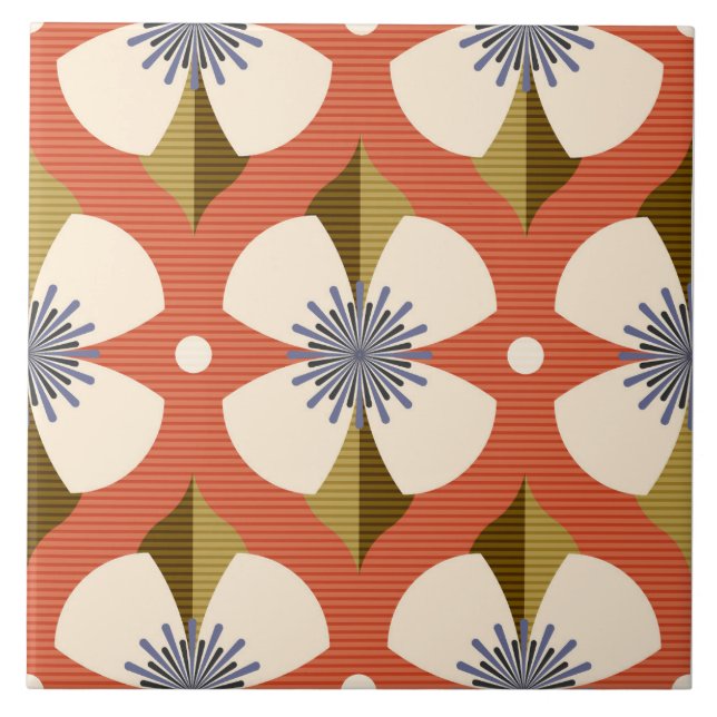 Azulejo 7.º marrón de mariposas (Frente)