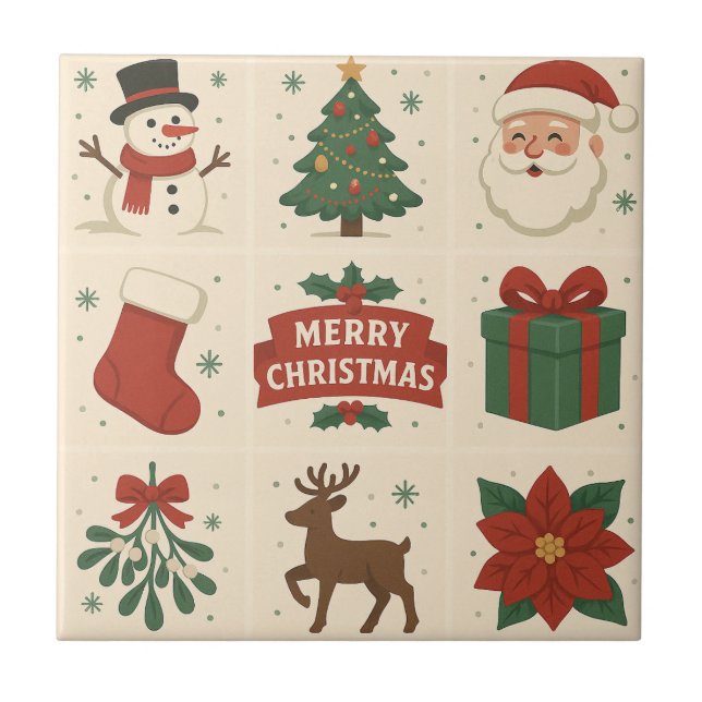 Azulejo 9 Cute Merry Christmas Images (Frente)