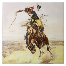 Azulejo "A Bad Hoss" por Charles M Russell