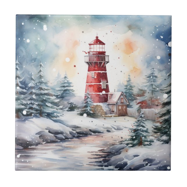 Azulejo A Lighthouse in Winter (Frente)