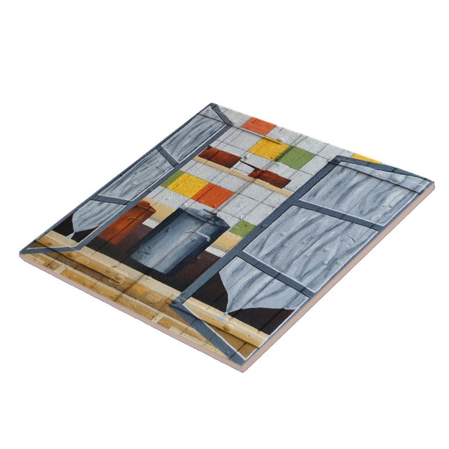 Azulejo A través de una ventana francesa. (Lado)