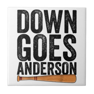 Azulejo ABAJO VA ANDERSON FUNNY BASEBALL regalo ANDERSON 