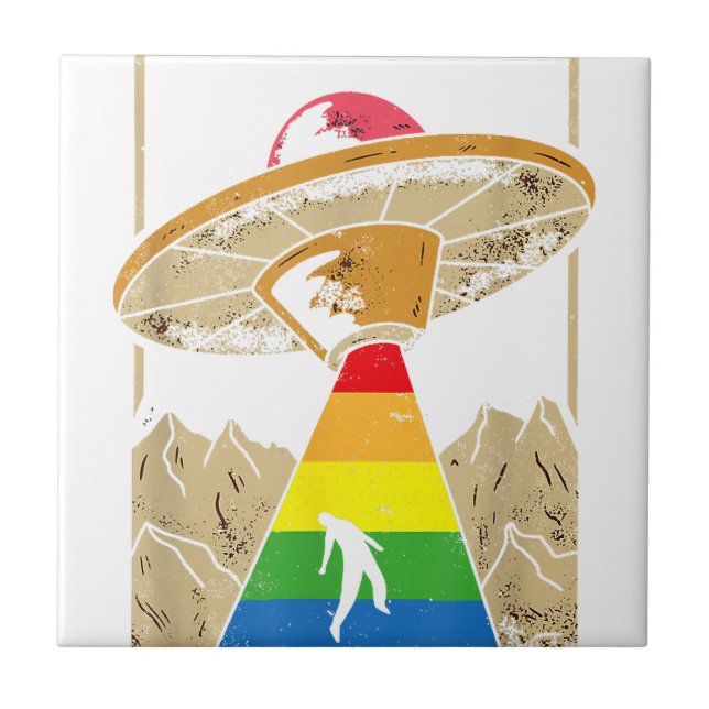 Azulejo Abducción de Alien Orgullo Gay Gaylien Lgbt (Frente)
