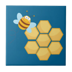 Azulejo Abeja Cuidadosa Con Mosaico De Hive
