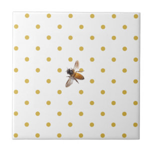 Azulejo Abeja de miel y puntos de polka