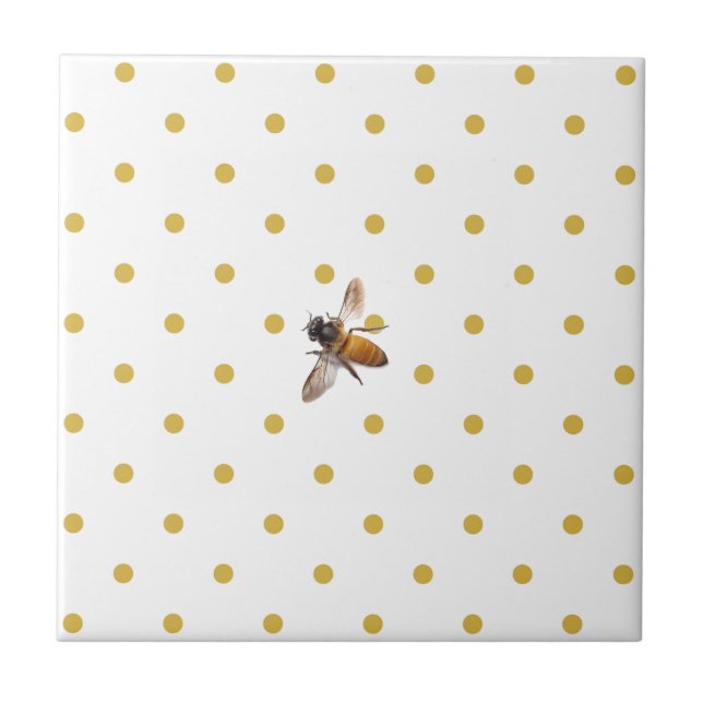 Azulejo Abeja de miel y puntos de polka (Frente)