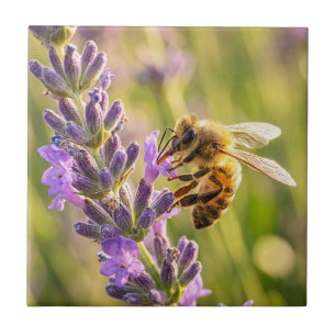 Azulejo Abeja en lavanda