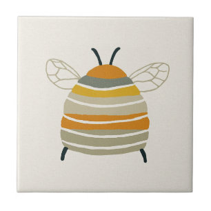 Azulejo Abeja Melífera Encantadora de la Mitad de Siglo