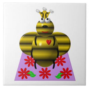 Azulejo Abeja Reina en un Edredón
