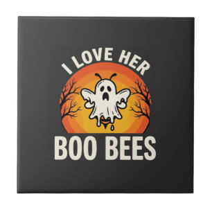 Azulejo Abejas Boo Diseño Divertido de Abeja Fantasma de H