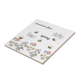 Azulejo Abejas de arte folclórico dias mariposas