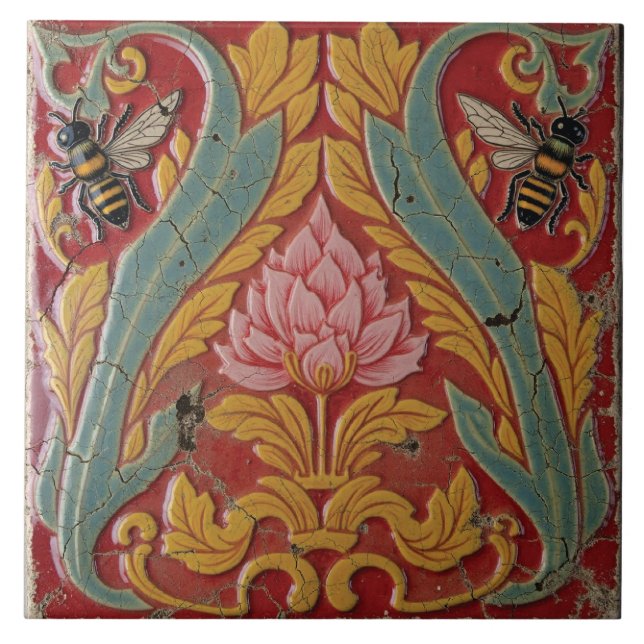 Azulejo Abejas y flores (Frente)