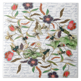 Azulejo Abejas y flores francesas antiguas modernas