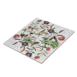 Azulejo Abejas y flores francesas antiguas modernas