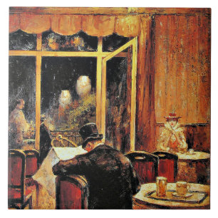 Azulejo Abend im Cafe Bauer por Lesser Ury