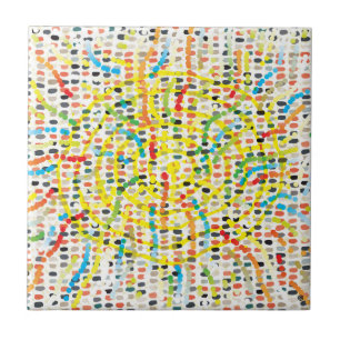 Azulejo Aborígenes modernos de cuatro mosaicos cerámicos