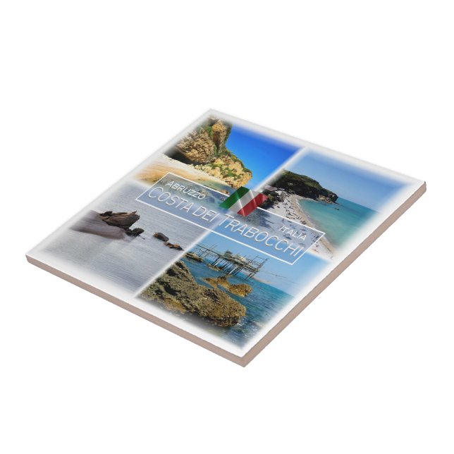 Azulejo ABR001 COSTA DE TRABOCCHI, Abruzzo, Italia, (Lado)