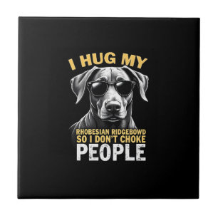 Azulejo Abraza a mi Rhodesian Ridgeback para que no ahorqu