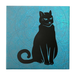Azulejo Abraza el misterio - Guay Black Cat Artistic