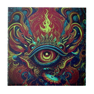 Azulejo Abrazar el espíritu visionario Abstracto de estrem