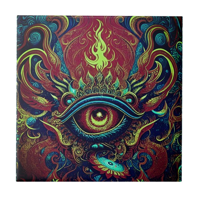 Azulejo Abrazar el espíritu visionario Abstracto de estrem (Frente)