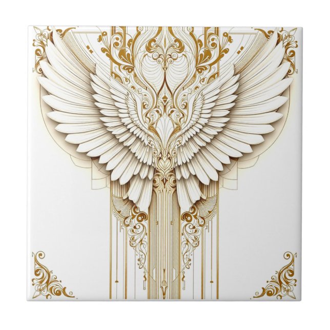 Azulejo Abrazo angélico de oro (Frente)