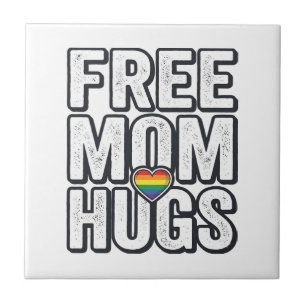 Azulejo Abrazos Gratis de Mamá Orgullo Corazón Diseño de C