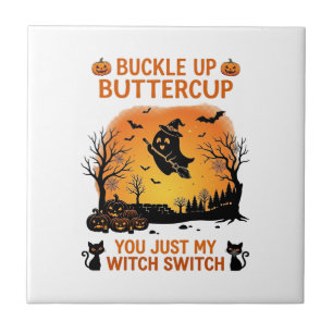 Azulejo Abróchense Buttercup Halloween Fantasma Bruja Somb