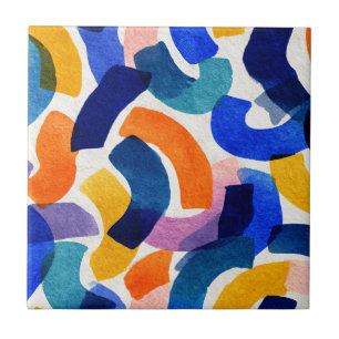 Azulejo Abstracción en Acuarela Vibrante Arte Moderno Ar