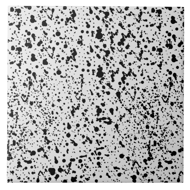 Azulejo Abstrack Black and White Dots Polka Pattern (Frente)