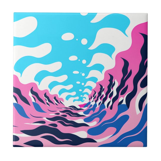 Azulejo Abstract Dream Wave – Vibrant Surreal Flow (Frente)