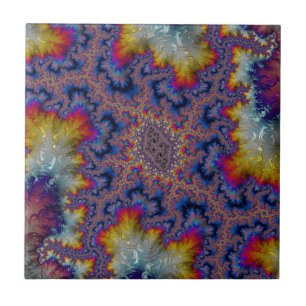 Azulejo Abstract fractal patterns and shapes. Fractal