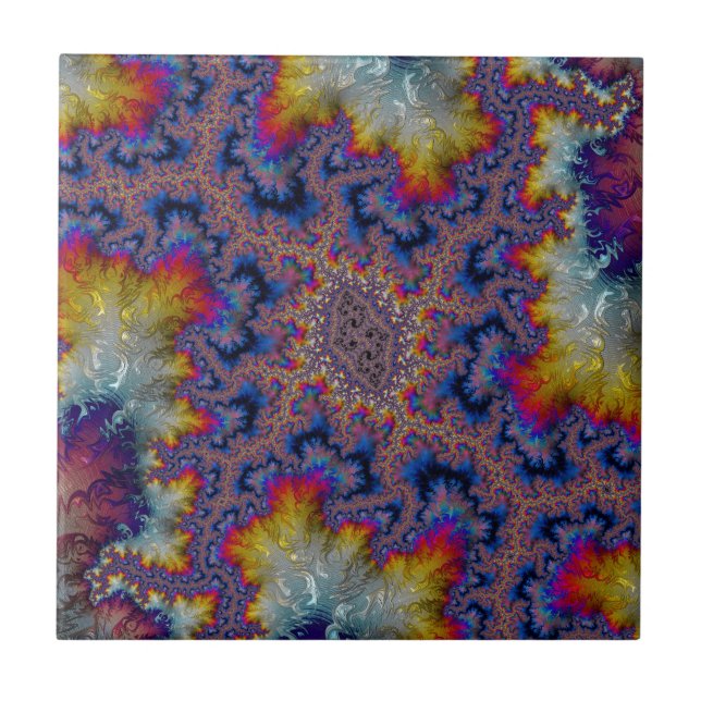 Azulejo Abstract fractal patterns and shapes. Fractal (Frente)