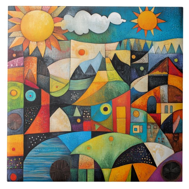 Azulejo Abstract Geometric Painting (Frente)