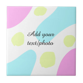 Azulejo Abstract geometric shapes pastel add name photo ba