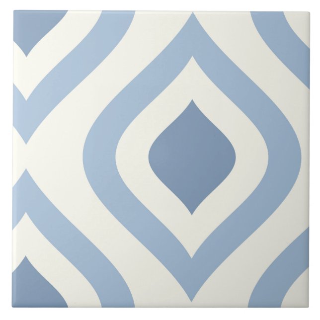 Azulejo Abstract geometrical, blue and off white (Frente)