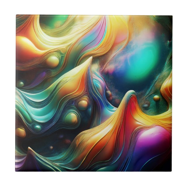 Azulejo Abstract Landscape Created by Colorful Peaks (Frente)