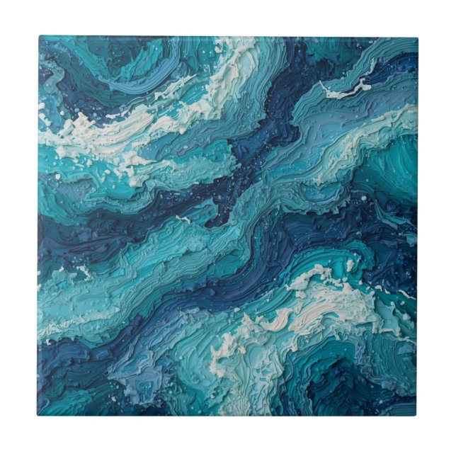 Azulejo Abstract Ocean Wave Texture Ceramic Tile (Frente)