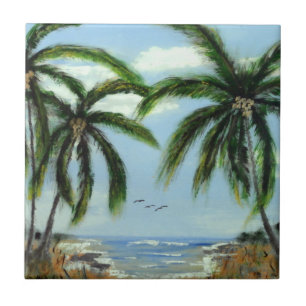 Azulejo Abstract Palm Trees