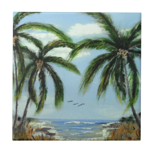 Azulejo Abstract Palm Trees (Frente)