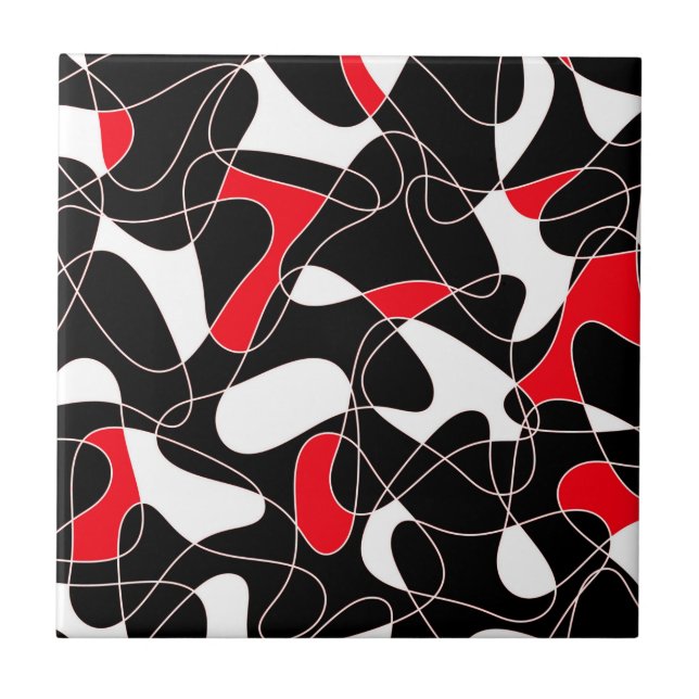 Azulejo Abstract pattern - red, black and white. (Frente)